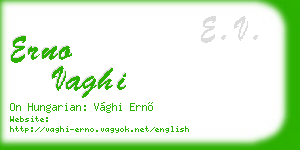 erno vaghi business card