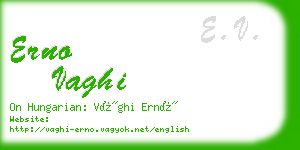 erno vaghi business card